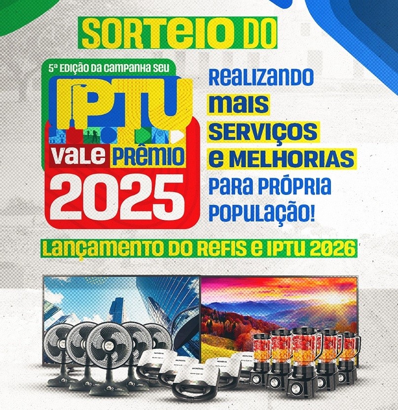 Secretaria de Finanças divulga lista de ganhadores do sorteio da 5ª Edição da campanha “IPTU Vale Prêmio”